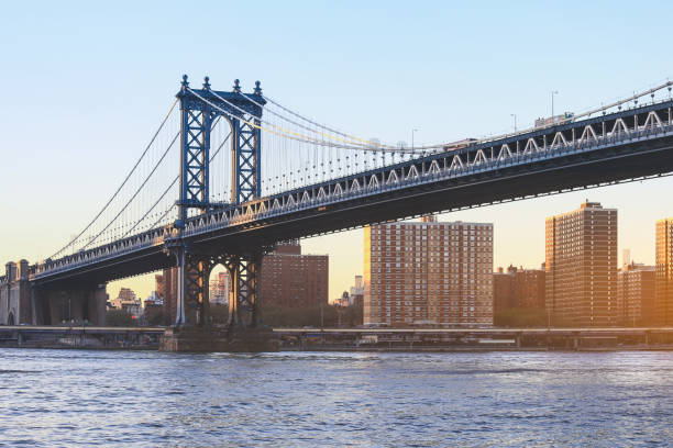 manhattan, new york city - manhattan bridge imagens e fotografias de stock