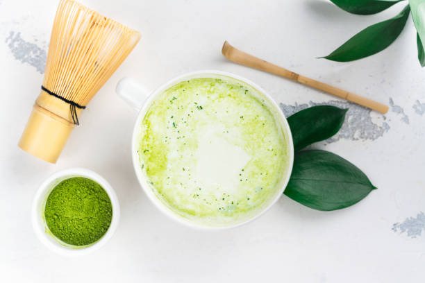 istock Matcha green tea latte in a cup 938713656