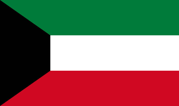 Kuwait flag Kuwait national flag red pennant stock illustrations