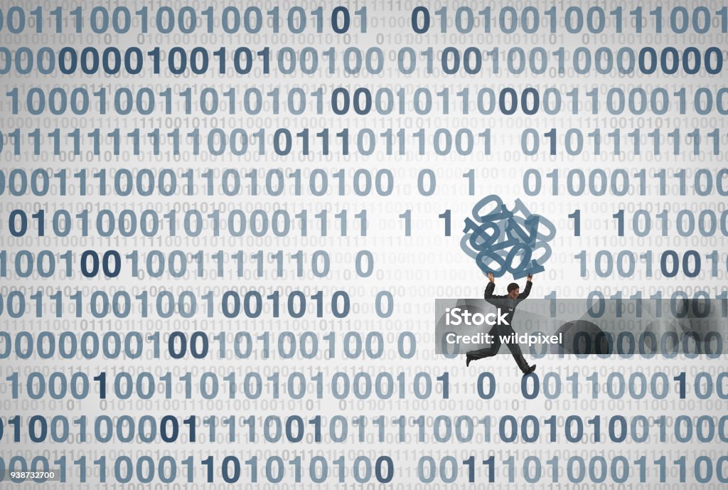 Data Breach Data breach and private personal information theft as a technology security  concept as a digital thief stealing code as a computing risk idea in a 3D illustration style. Data Stock Photo
