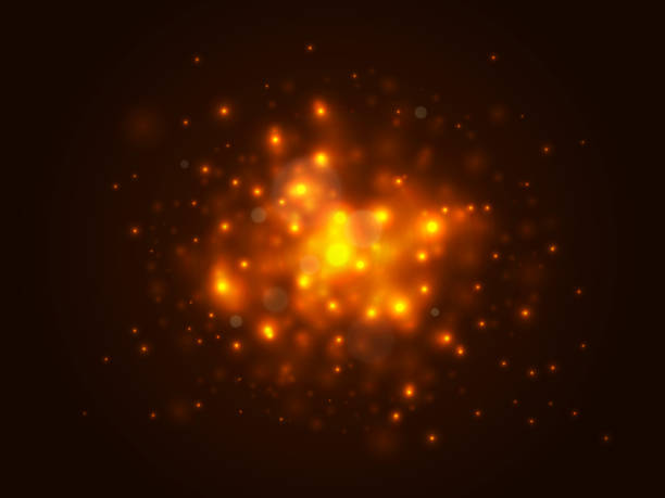istock Christmas lights concept. Gold bokeh lights background. Backlit dust particles and lens flare. Vector illustration 938732982