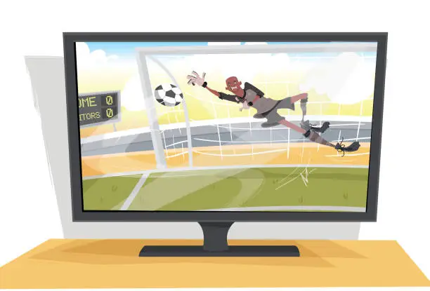 Vector illustration of Television and football