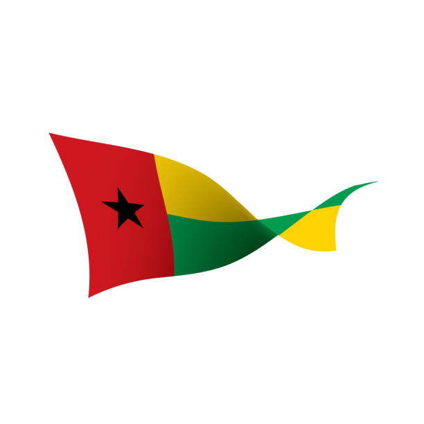 gwinea bissau flaga, ilustracja wektorowa - guinea bissau flag stock illustrations