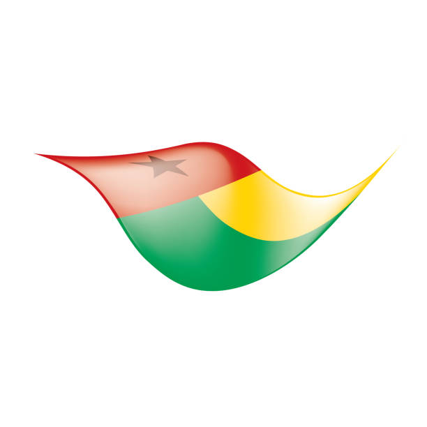 gwinea bissau flaga, ilustracja wektorowa - guinea bissau flag stock illustrations