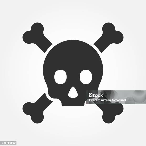 Crossbones Or Death Skull Danger Or Poisonous Icon For Applications And Websites Vector Stock Illustration - Download Image Now