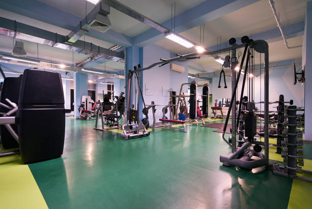 istock Modern gym interior with sports equipment 938765296