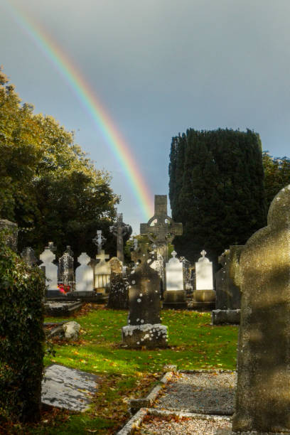 istock Celtic Cross and Rainbow, Monasterboice, Ireland 938770852