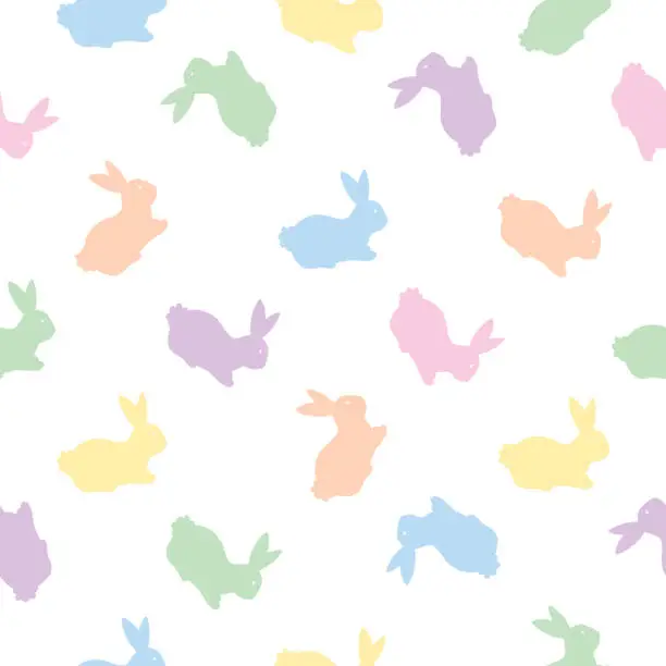 Vector illustration of Pastel Bunnies Seamless Pattern