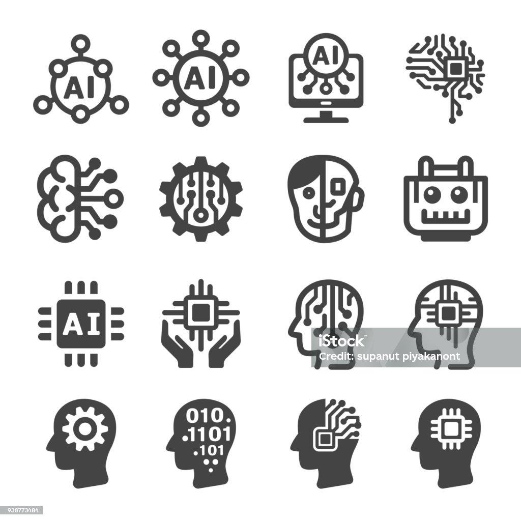 Icono de inteligencia artificial - arte vectorial de Ícono libre de derechos