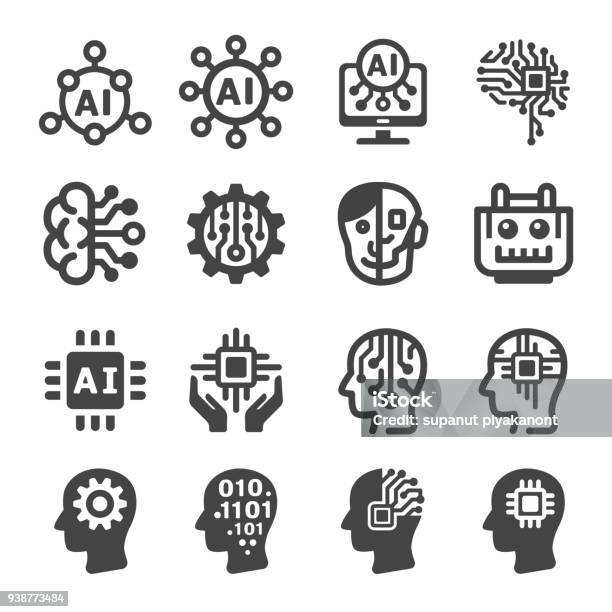 Artificial Intelligence Icon Stock Illustration - Download Image Now - Icon Symbol, Artificial Intelligence, Technology