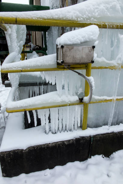 istock Icing of the cooling tower during operation at sub-zero temperatures 938788906