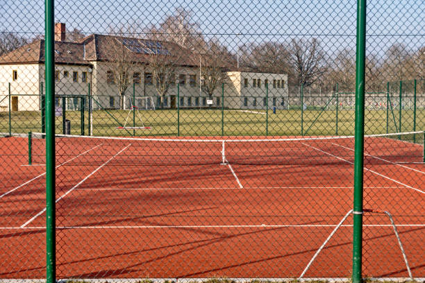 istock tennis court without a player 938815172