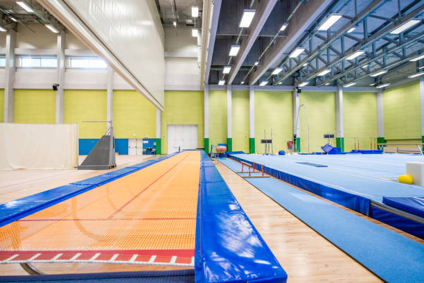 istock Empty Gym with Long Trampoline and Running Track 938818612