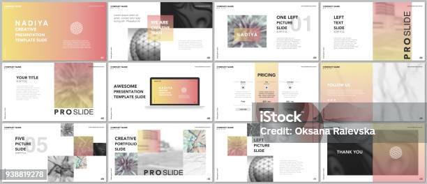 Minimal Presentations Portfolio Templates Blue Elements On A White Background Brochure Cover Vector Design Presentation Slides For Flyer Leaflet Brochure Report Marketing Advertising Banner Stock Illustration - Download Image Now