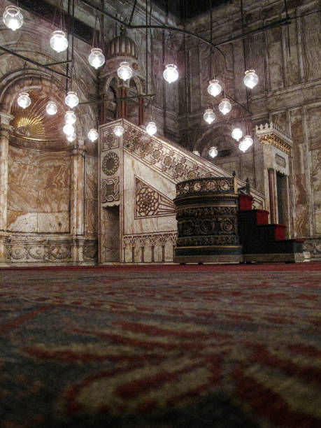 Minbar at the Mosque of Muhammad Ali in Cairo, Egypt Minbar (pulpit) at The Great Mosque of Muhammad Ali Pasha in Cairo, Egypt. ept stock pictures, royalty-free photos & images