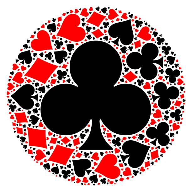 포커 카드 게임에 맞게 모자이크 - cards heart suit heart shape poker stock illustrations