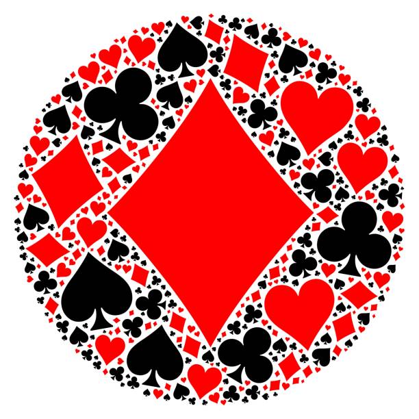 포커 카드 게임에 맞게 모자이크 - cards heart suit heart shape poker stock illustrations