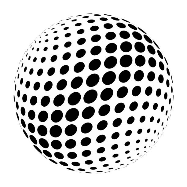 illustrations, cliparts, dessins animés et icônes de sphère 3d de demi-teinte abstraite de points du cercle en croix arrangement. élément de vecteur de design simple et moderne en noir et blanc - cross shape cross pattern black