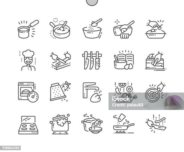 Cooking Wellcrafted Pixel Perfect Vector Thin Line Icons 30 2x Grid For Web Graphics And Apps Simple Minimal Pictogram Stock Illustration - Download Image Now