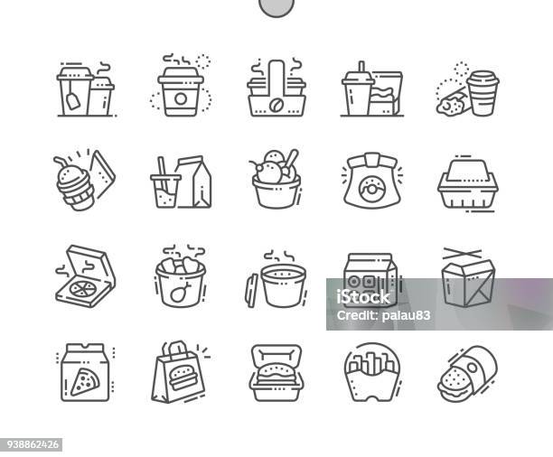 Takeaway Wellcrafted Pixel Perfect Vector Thin Line Icons 30 2x Grid For Web Graphics And Apps Simple Minimal Pictogram Stock Illustration - Download Image Now