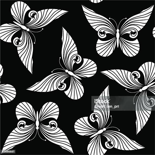 Bezszwowe Z Motyle - Stockowe grafiki wektorowe i więcej obrazów Abstrakcja - Abstrakcja, Bez ludzi, Biały