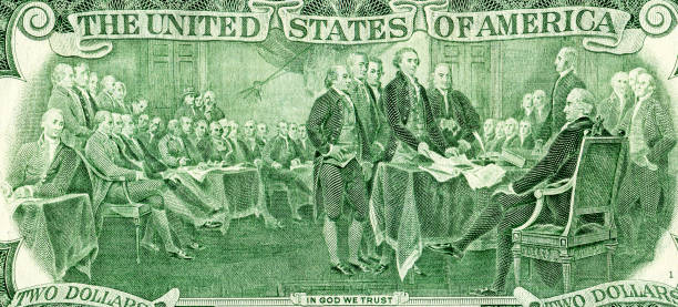 istock Declaration of independence drawing from the two dollar banknote 938868782