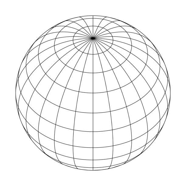 ziemia planeta siatka kuli ziemskiej południków i paraleli, lub szerokości i długości geograficznej. ilustracja wektorowa 3d - striped mesh abstract wire frame stock illustrations
