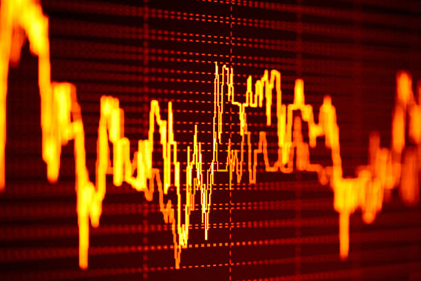 istock Orange and black stock market graphs 93887059