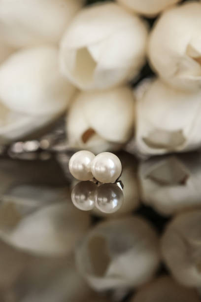 Synthetic diamond earings.