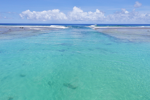 Seascape of Arorangi passage Rarotonga, Cook Islands