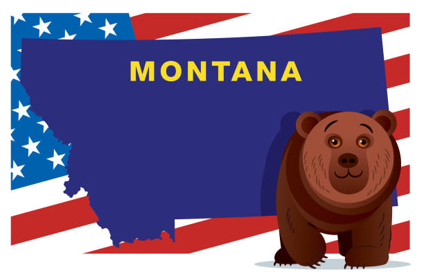 Montana State And Bear Stock Illustration - Download Image Now - Absaroka  Range, Adventure, Apple - Fruit - iStock