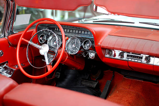 American dream fifties car 6 American dream fifties car vintage steering wheel stock pictures, royalty-free photos & images