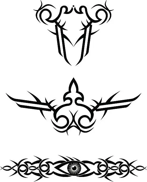 Vector illustration of tribal tattoo designs / vector illustration