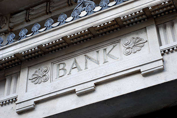 istock Bank sign on building 93889844