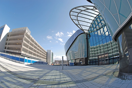 Modern architecture fisheye : New Echo Arena in Liverpool