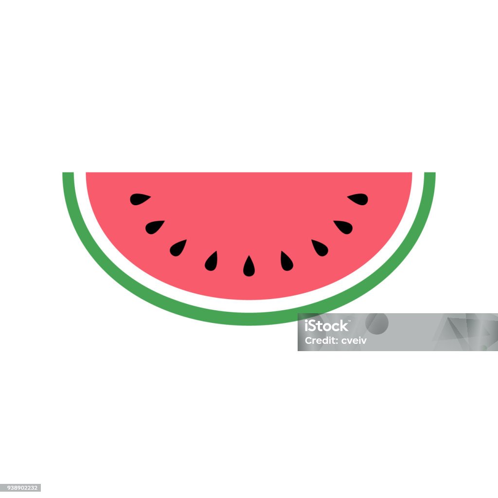 Ícone de melancia, design simples, melancia ícone clip-art. Ícone de frutas clipart desenhos animados. - Vetor de Melancia royalty-free