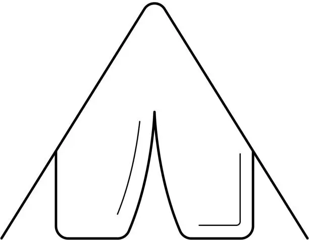 Vector illustration of Tent line icon