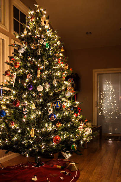istock Family Ornaments and Bright Lights on Christmas Tree 938907688