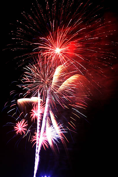 istock Fireworks. Red, white, blue. July 4th, Independence Day holiday. Night. 93890791
