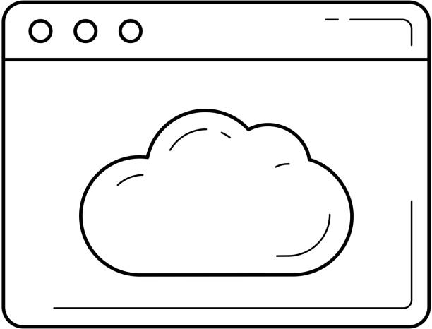 illustrations, cliparts, dessins animés et icônes de icône de ligne pour le stockage cloud - cloud file application software sharing