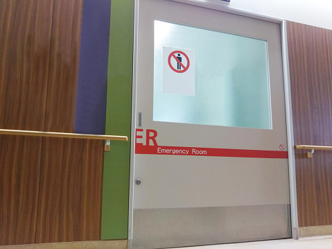 Door of a emergency room in a hospital