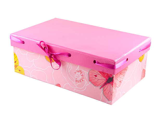 istock Pink gift box with ribbon isolated on white 93894890