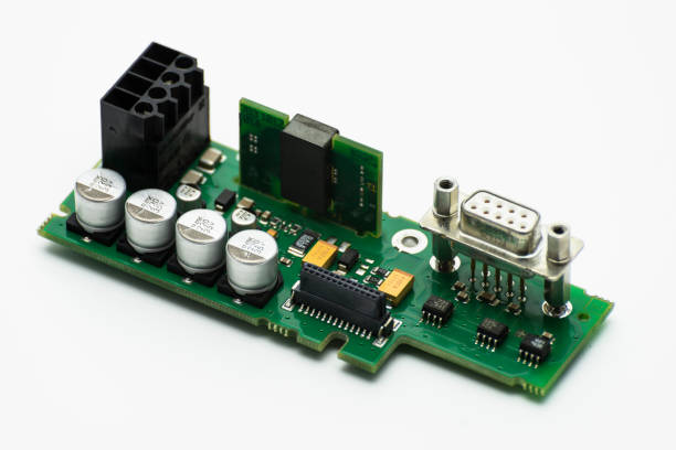 istock Integrated circuit with visible capacitors and VGA connector. 938949914
