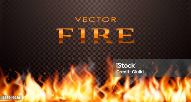 Ilustración de Fuego Realista Vector 3d De Fuego De Colección y más Vectores Libres de Derechos de Fuego - Fuego, Parrillera, Llama - Fuego