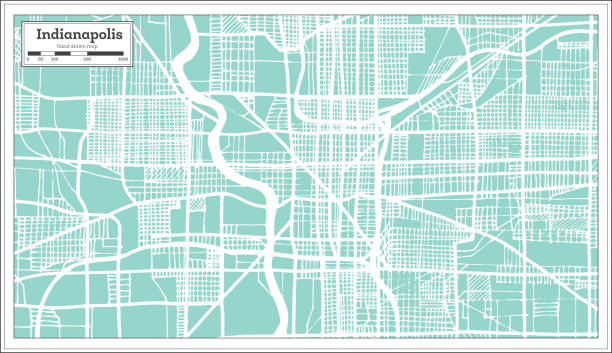 istock Indianapolis USA City Map in Retro Style. Outline Map. 938958638