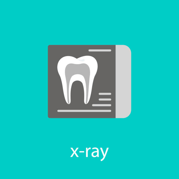 ikona vektorové čáry zubního rentgenu izolovaná na bílém pozadí. - bolest zubů fotky stock ilustrace