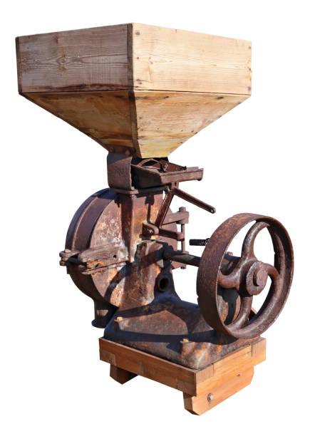 istock Retro  vintage rusty agricultural machinery - iron  device for wheat separation. Equipment is made more than hundred years ago. 938986550