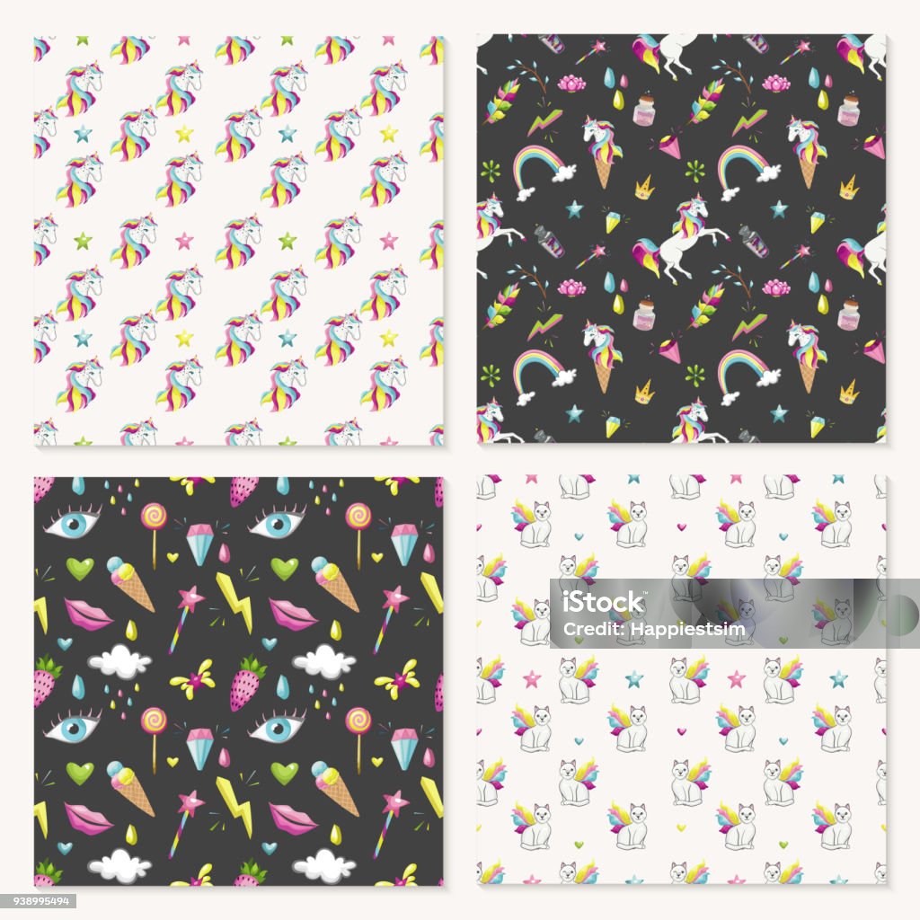 Fantastic Magic Patterns Collection Stock Illustration - Download Image ...