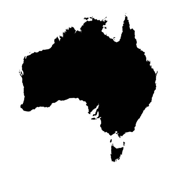 istock Australia map black silhuette isolated on white background vector illustration. With Tasmania and other islands. 938996204