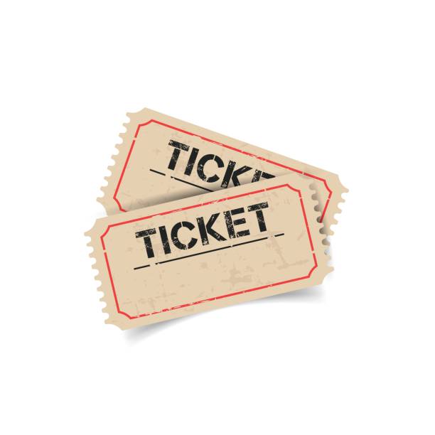 Old ticket with grunge effect. Flat vector illustration on white background. Old ticket with grunge effect. Flat vector illustration on white background. admit stock illustrations